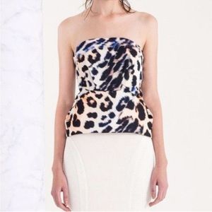 Cameo | Leopard Play with Fire Bustier Cream Strapless Top